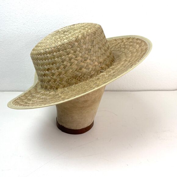 Wide Brim Straw Narrow Back Sun Hat Woman Summer Beach Boho Peasant Resort - Picture 8 of 10